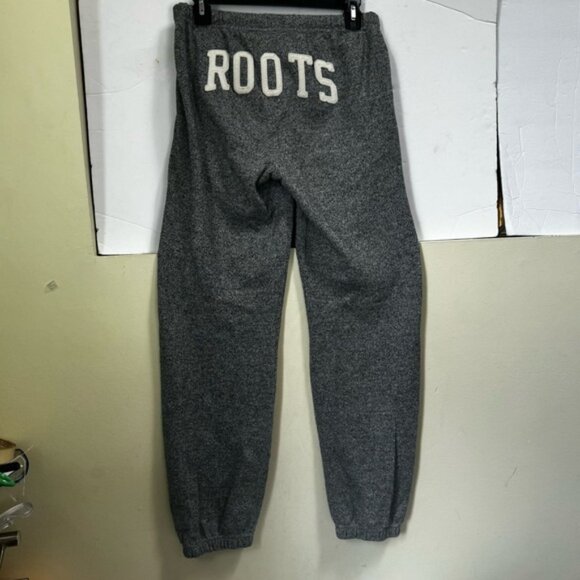 Roots Cotton Salt & Pepper Back Logo Pockets Cuff Sweatpant Track Pants Joggers - Picture 3 of 16